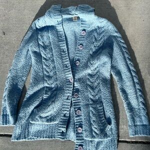 L.L. Bean Light Blue Cardigan Sweater